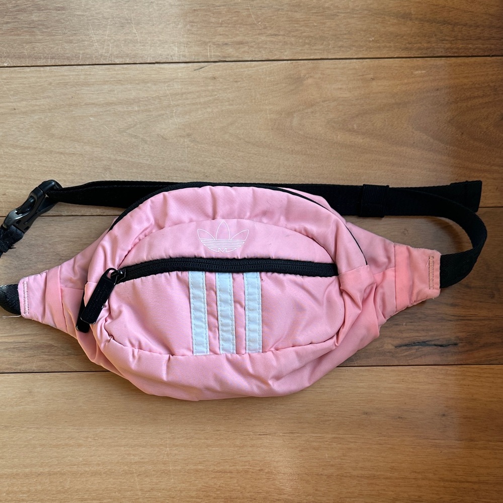 Adidas Pink and Black Fanny Pack Adjustable